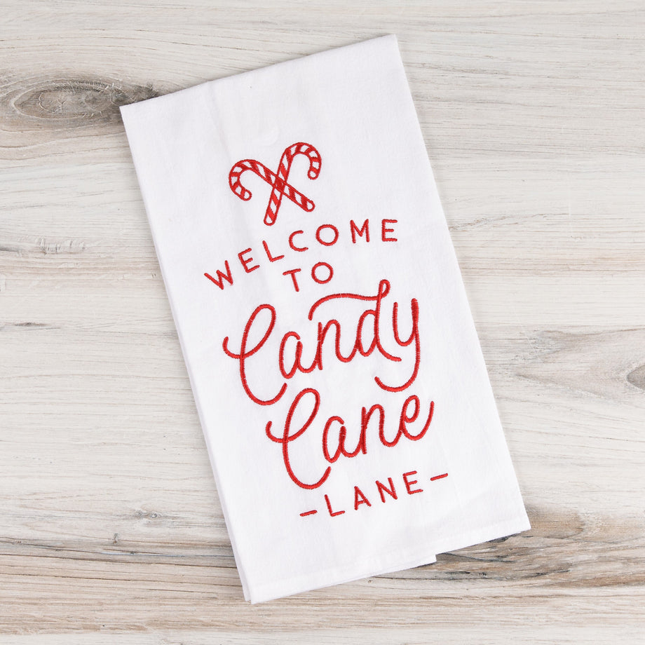 Candy Cane Lane Tea Towel  Wisconsin Historical Society Store