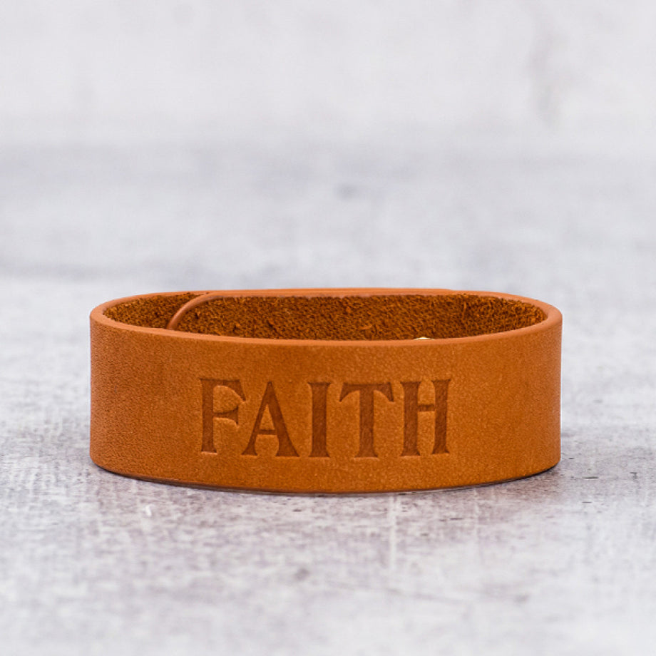 Leather sale faith bracelet